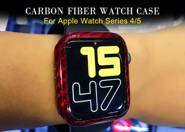 Cassa per orologi lucida rossa leggera di Apple della fibra del carbonio 44mm